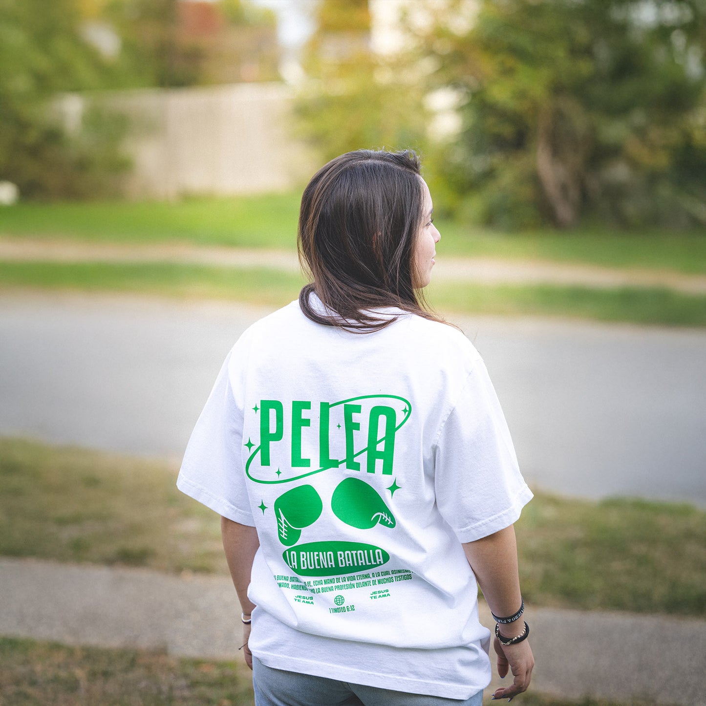 Camiseta Pelea la Buena Batalla - Blanca
