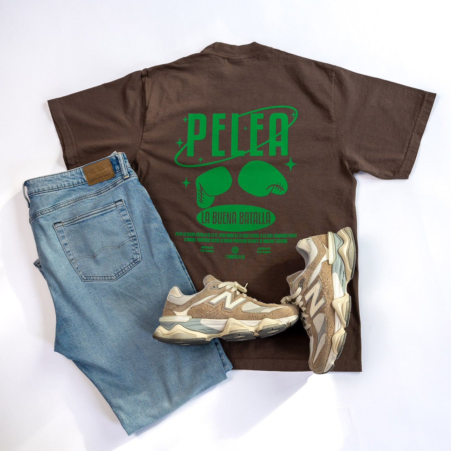 Camiseta Pelea la Buena Batalla - Mocha