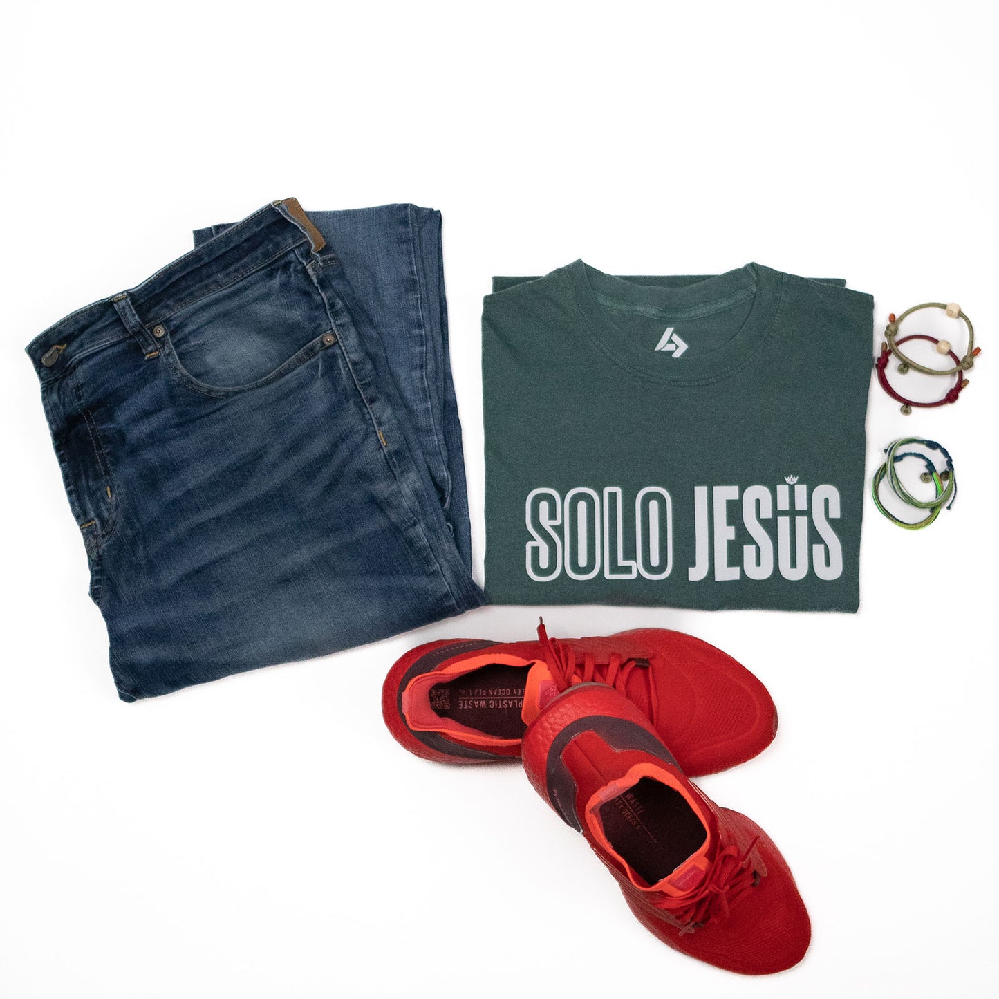 Camiseta Solo Jesús Color Verde Wash