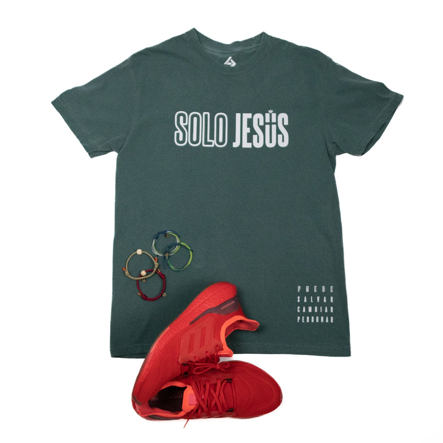 Camiseta Solo Jesús Color Verde Wash